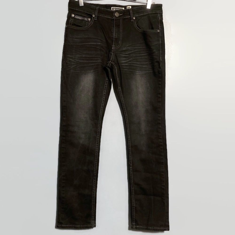 INC International Concepts Mens Black Slim Straight Jeans